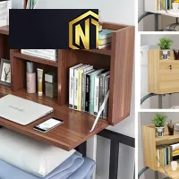 BÀN LÀM VIỆC BẰNG GỖ TREO TƯỜNG CÓ KỆ TỦ TIỆN LỢI